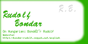 rudolf bondar business card